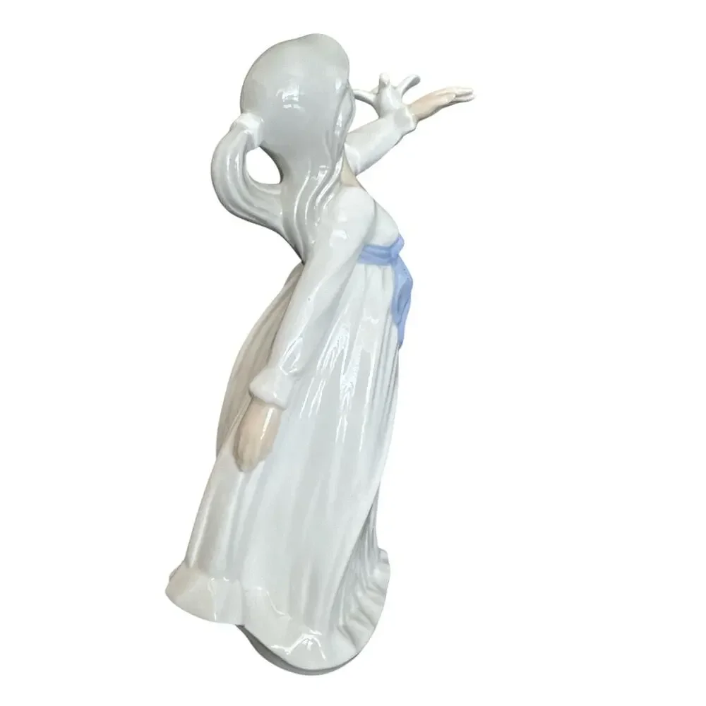 Vintage Tengra Porcelain Dancing Girl with Dove Figurine